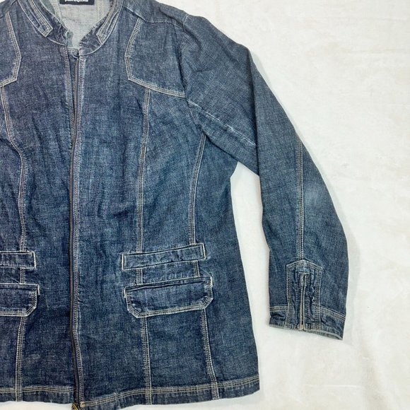 PENNINGTONS Women's 16 Jean Jacket Denim Blue Casual Zip-Up Classic Outerwear - Picture 6 of 16